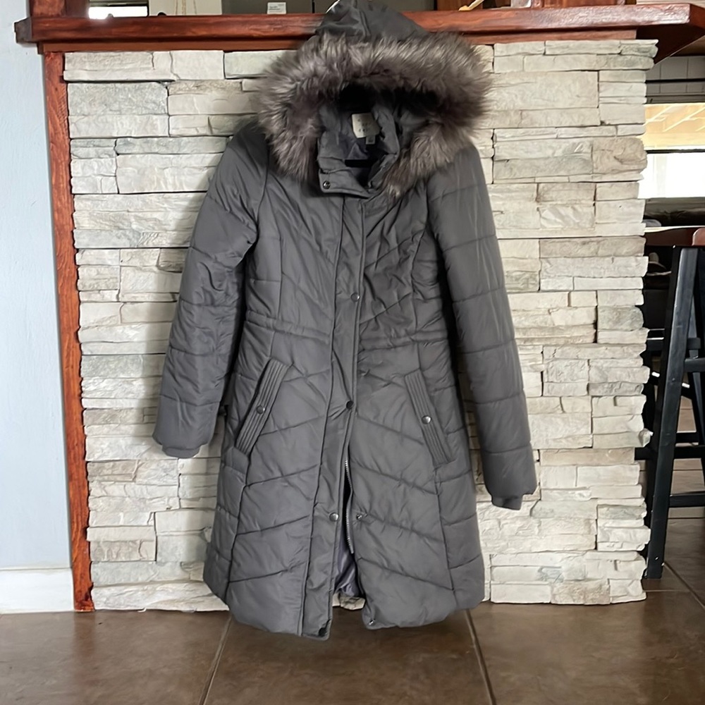 A new day Womens grey winter parka jacket size M